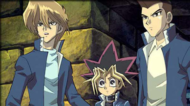 Joey, Yugi Mutou and Tristan are stunned by their movie's success.