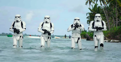 Sometimes a Stormtrooper just wants to go for a little swim.